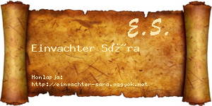 Einvachter Sára névjegykártya
